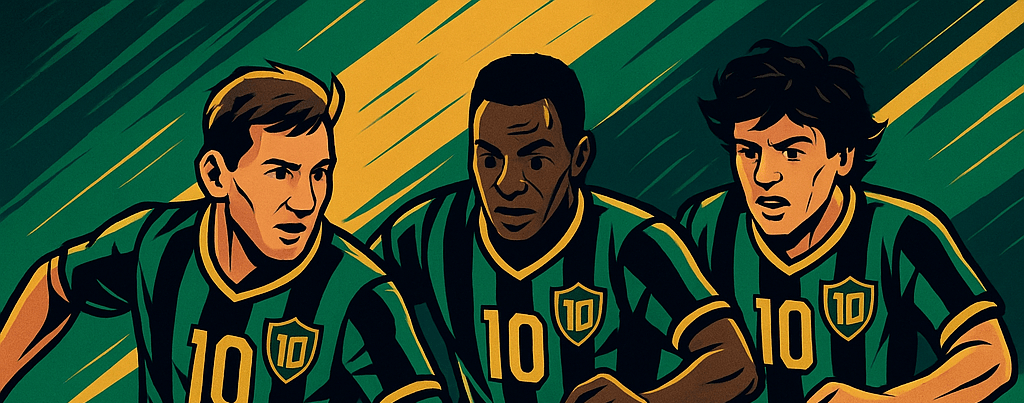 O TRIO IMORTAL: Como seria um time com Pelé, Maradona e&nbsp;Messi?